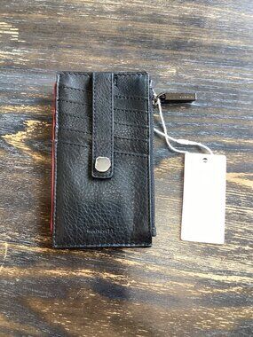 Hammitt 210 West Black Pebble Leather Card Holder